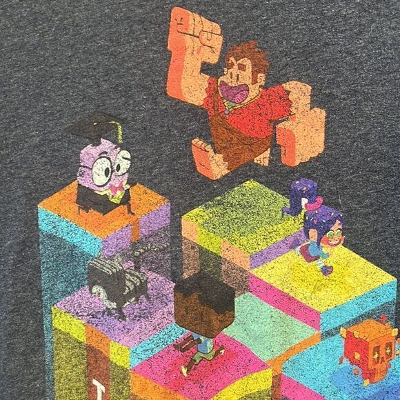 DISNEY WRECK IT RALPH BREAKS THE INTERNET TEE HEATHER BLUE T-SHIRT XL - Picture 4 of 4